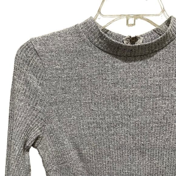 LF Rumor Boutique Long Sleeve Mock Neck Mesh Dress Grey Size Medium - Picture 5 of 8